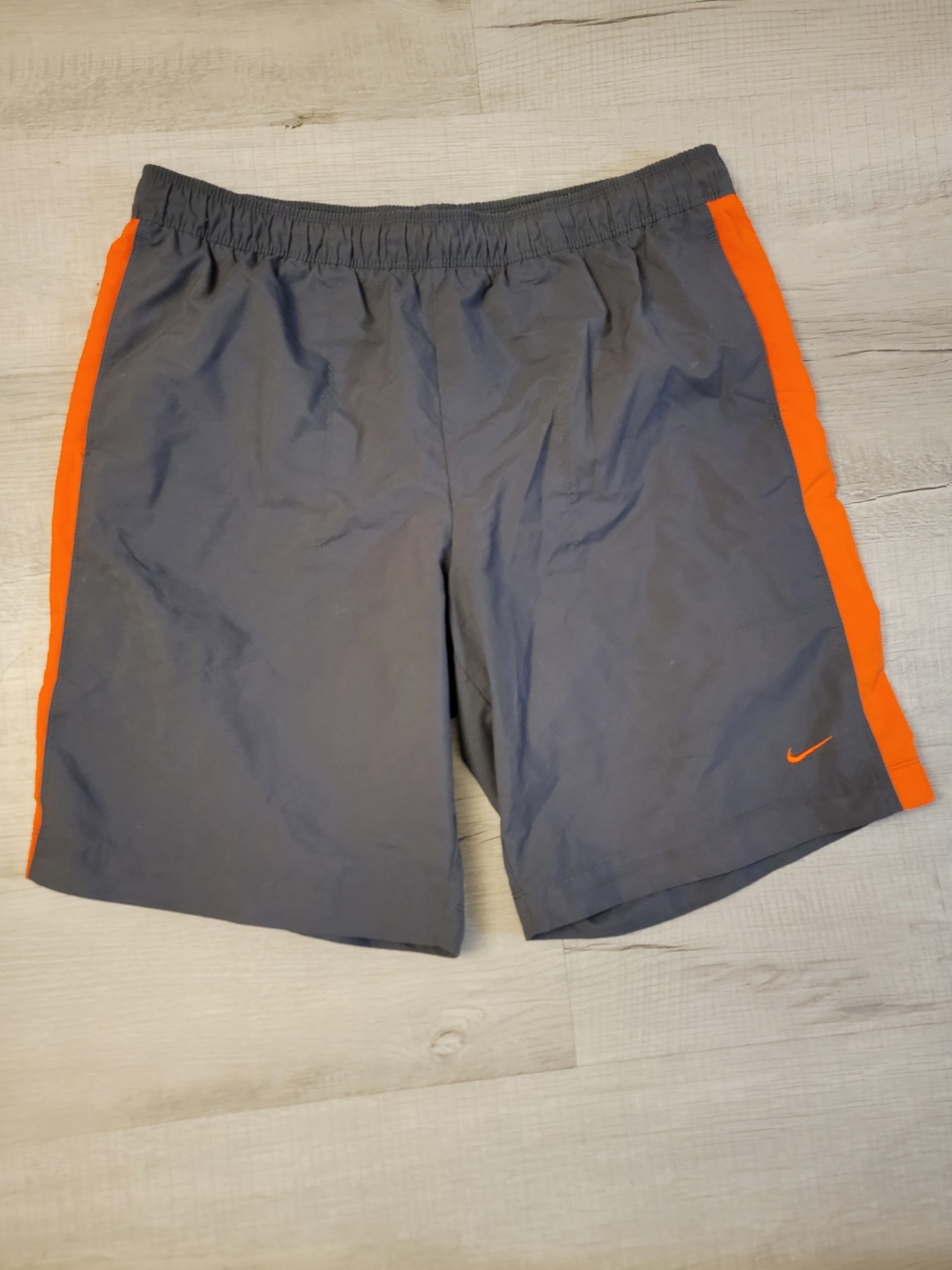 Nike Men’s Gray Shorts with Orange Side Stripe